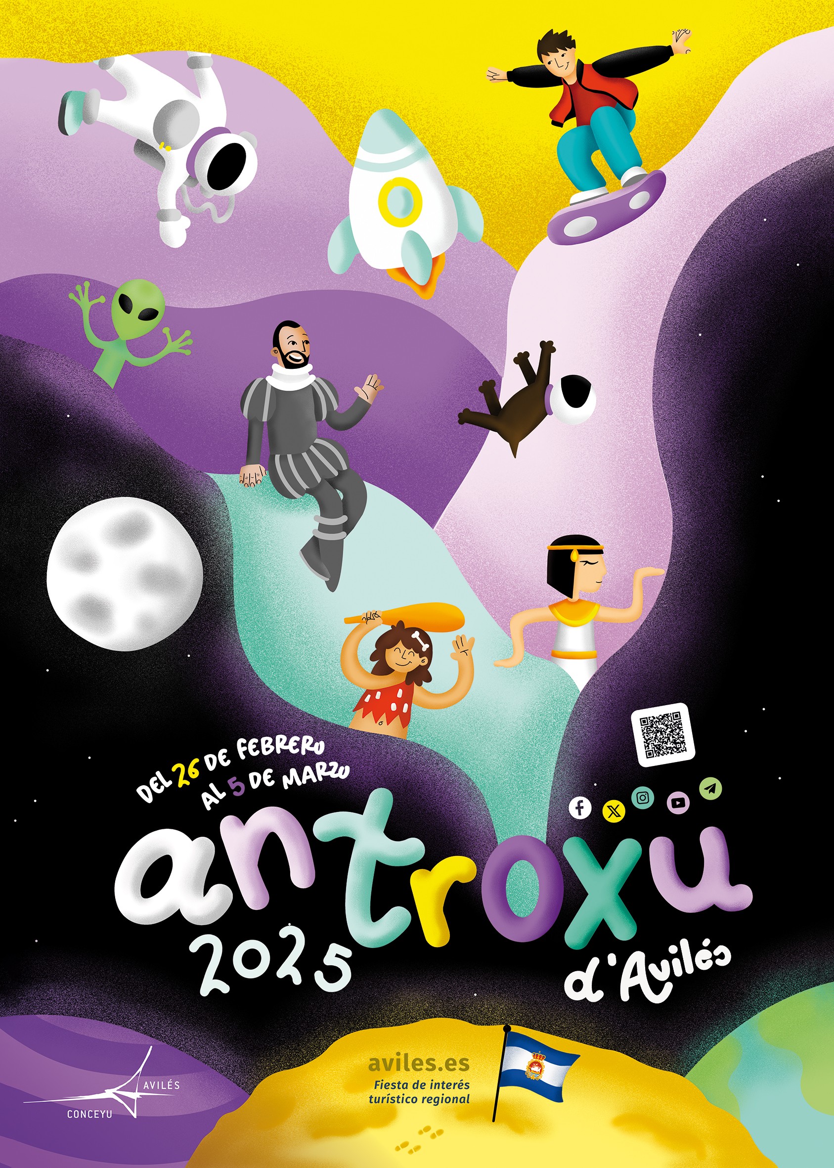 Cartel anunciador del Antroxu d'Avilés 2025